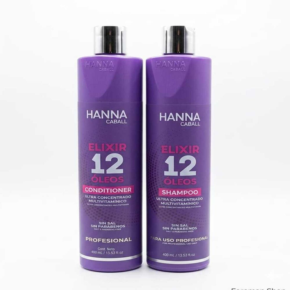 PLACENTA LIFE RADIANT - Kit Hanna Caball Elixir 12 Óleos – Shampoo y Acondicionador