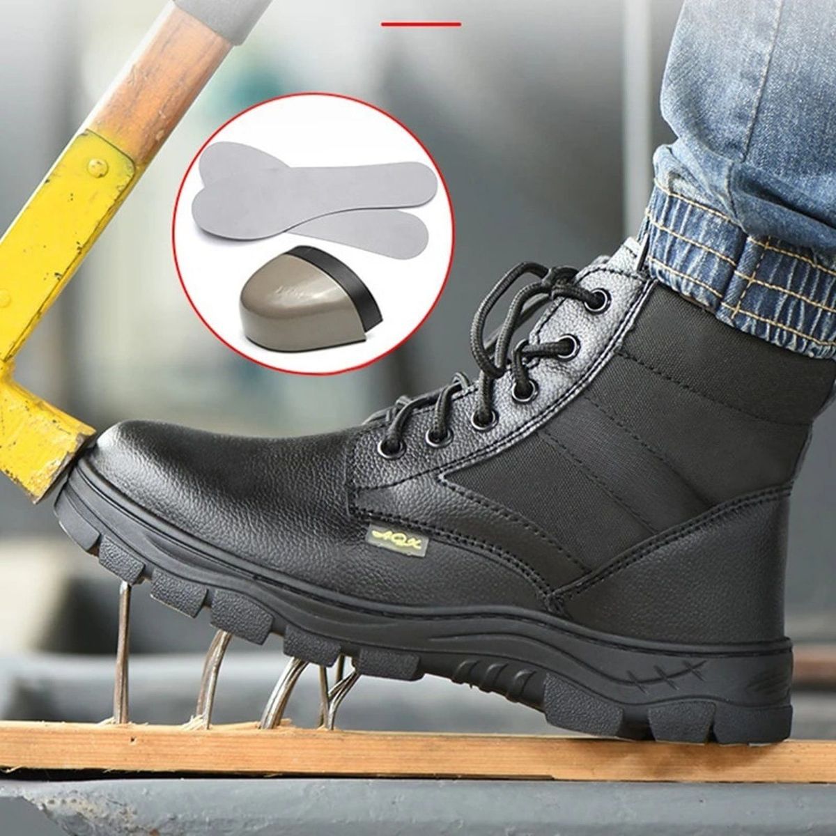 TIOZONEY - Bototos de seguridad con punta de acero Hombre - Negro