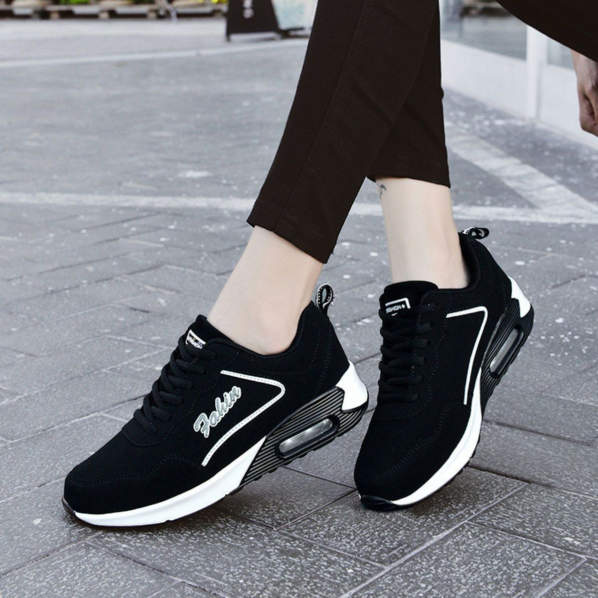 TIOZONEY - Zapatillas casuales para Mujer - Negro