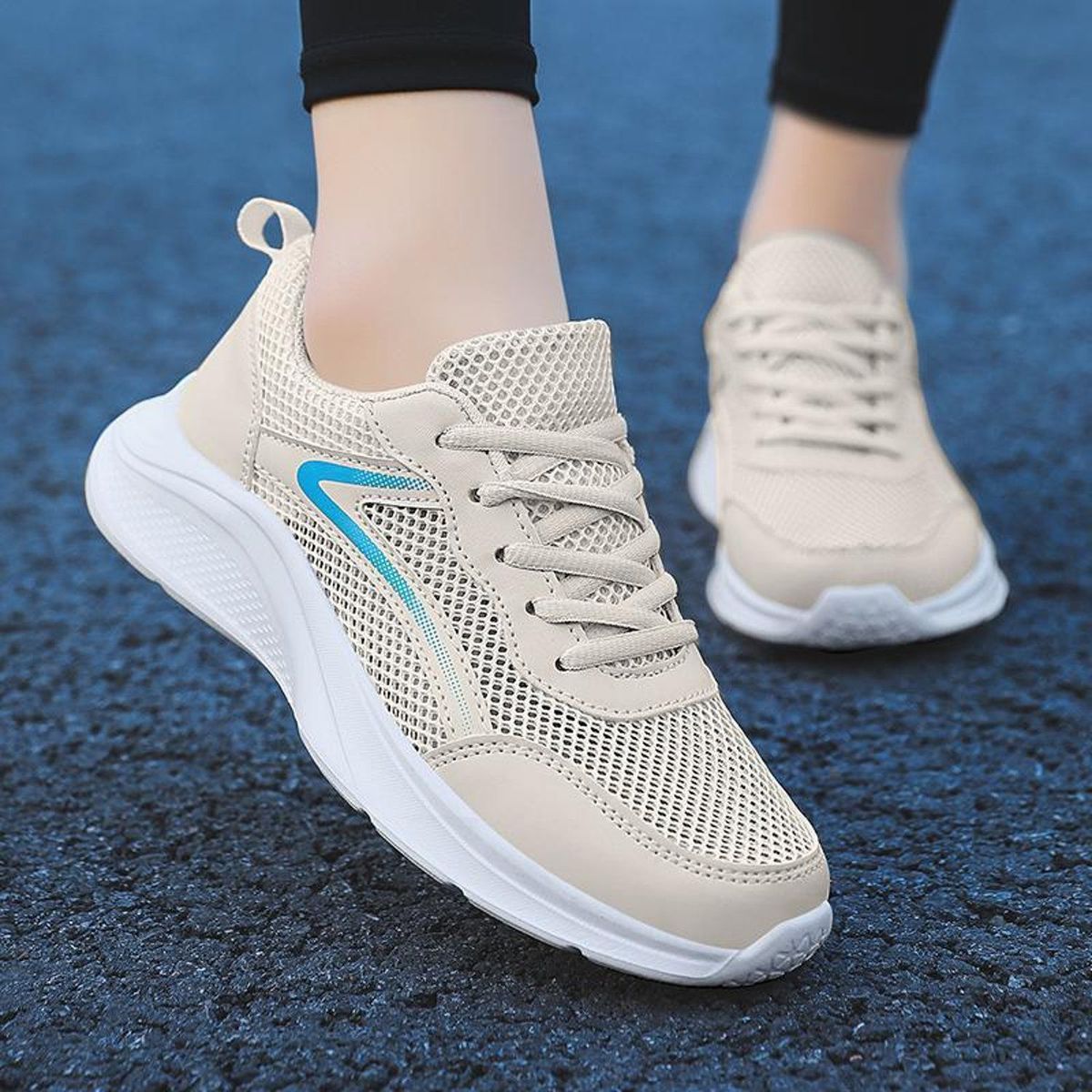 TIOZONEY - Zapatillas casuales para Mujer - Beige