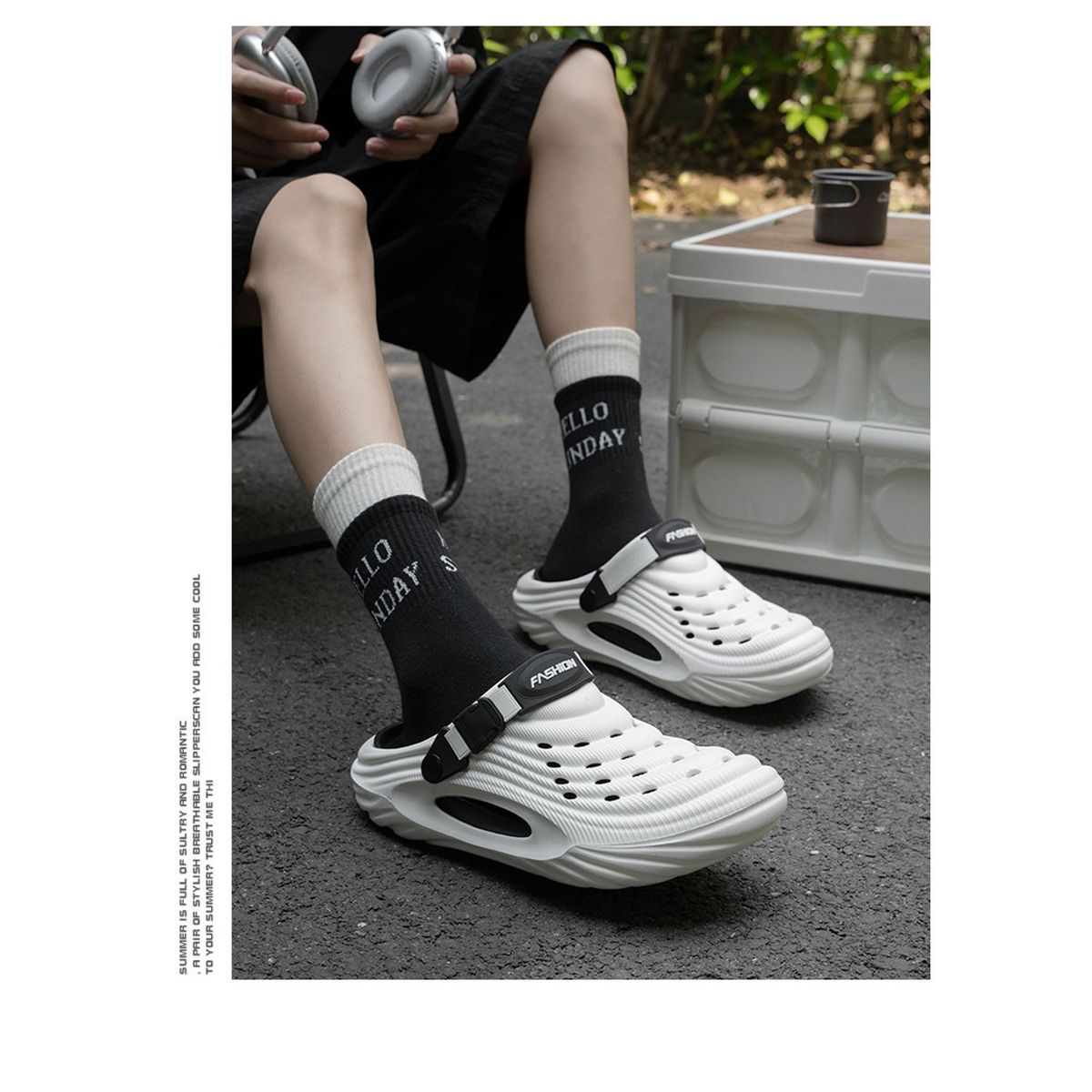 TIOZONEY - Sandalias para hombre - Blanco