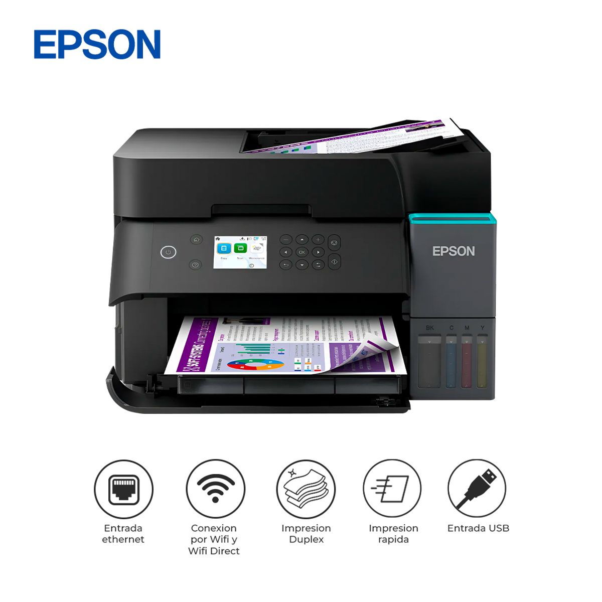 EPSON - Impresora Multifuncional EcoTank L6370 WiFi Dúplex Negra