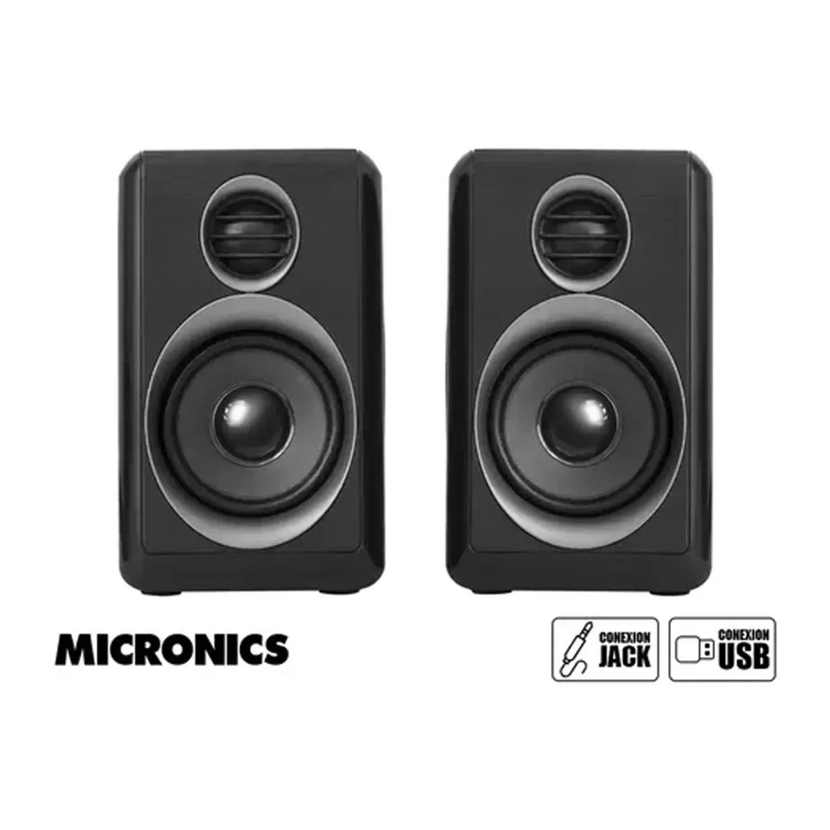 MICRONICS - Parlantes para Computadora y Celular Micronics Iron S314B Auxiliar 3.5 m.m