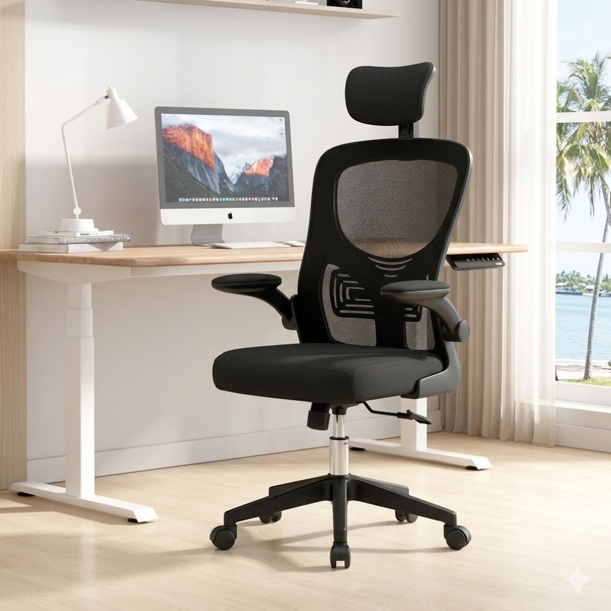 GENERICO - Silla Ergonómica Para Oficina Escritorio Con Reposacabezas Soporte Lumbar Ajustable Giratoria