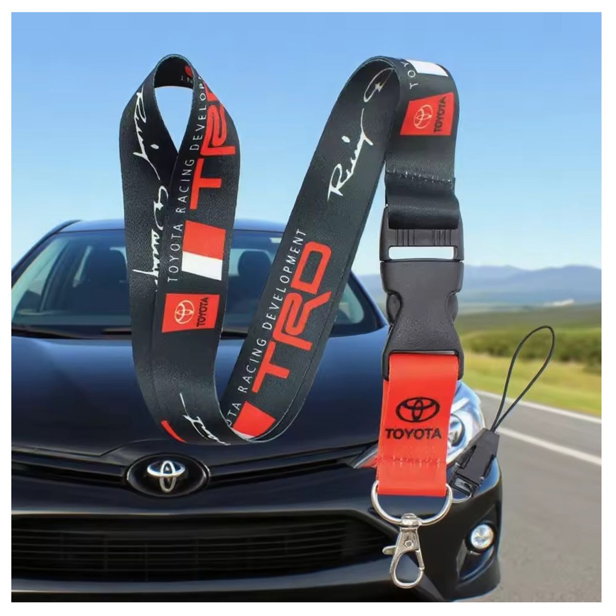 JET - Llanyard Porta Llaves Modelo TRD Deportivo Negro