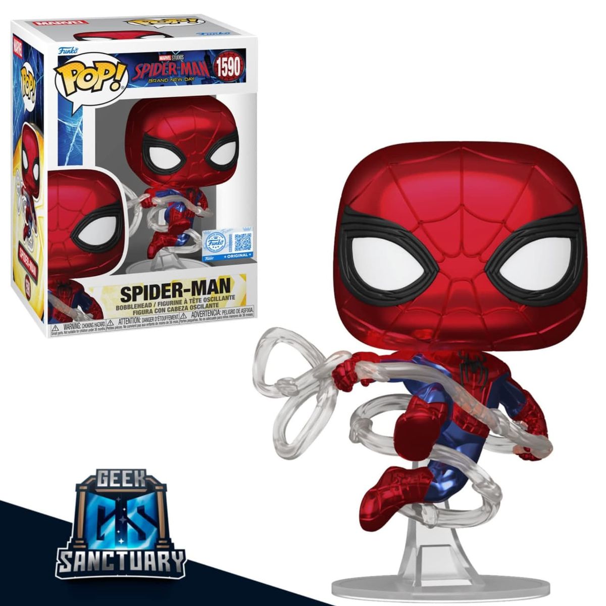 FUNKO - FUNKO POP SPIDERMAN BRAND NEW DAY EXCLUSIVO METALLIC METÁLICO 1590