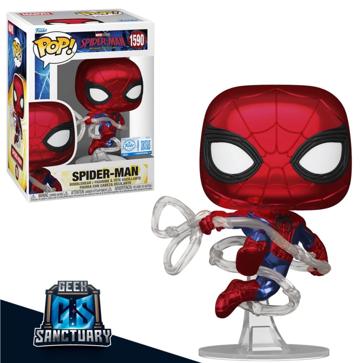 FUNKO - FUNKO POP SPIDERMAN BRAND NEW DAY EXCLUSIVO METALLIC METÁLICO 1590