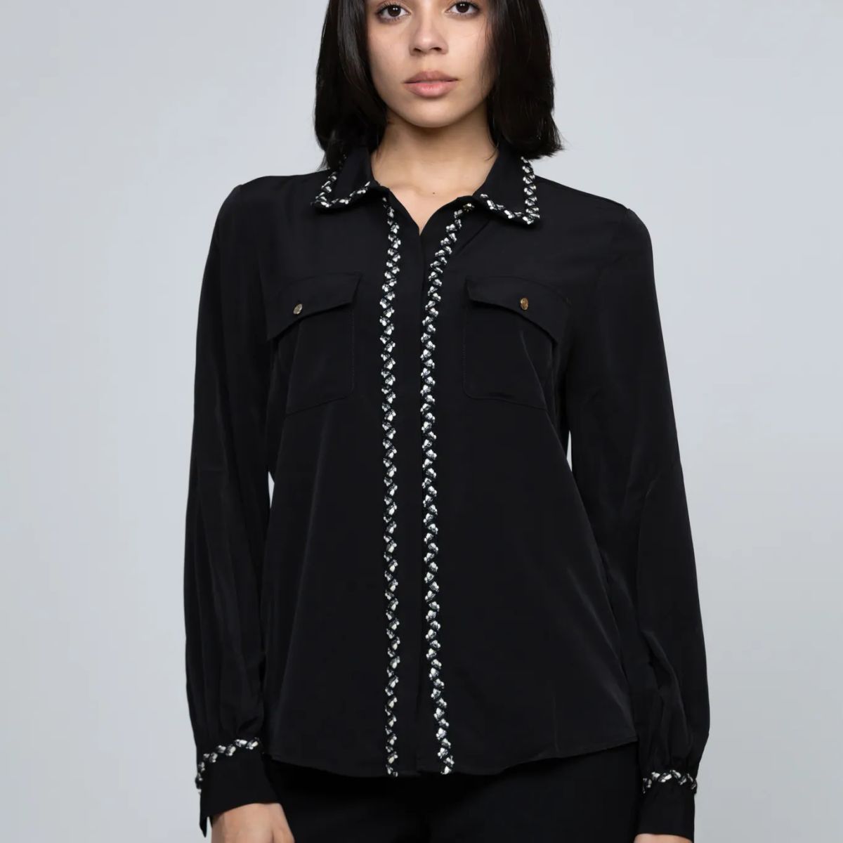 KARL LAGERFELD - CAMISA DE MANGA LARGA CON DETALLES TEXTURIZADO KL