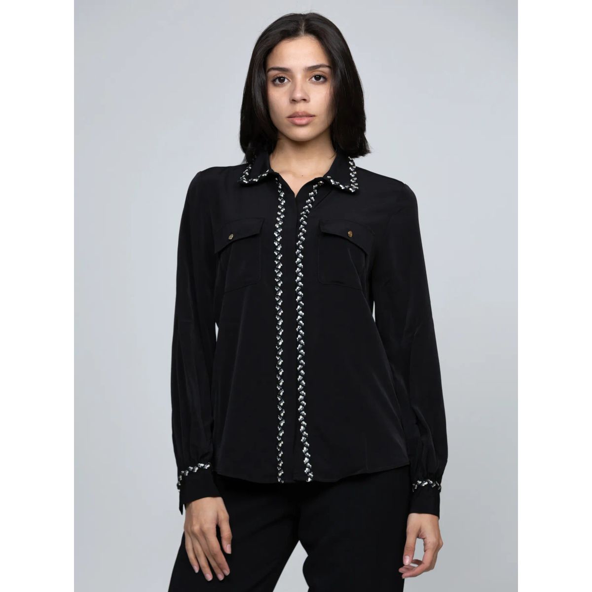 KARL LAGERFELD - CAMISA DE MANGA LARGA CON DETALLES TEXTURIZADO KL