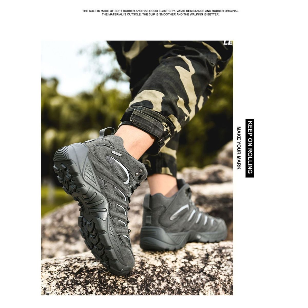 TIOZONEY - Zapatos de montaña para exteriores-Gris