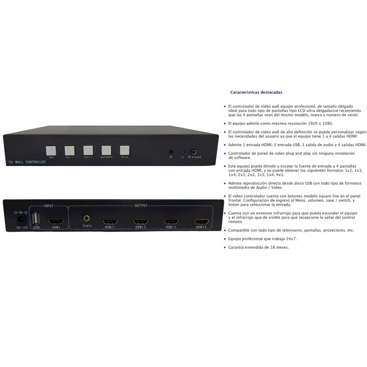 WINCO - VIDEO WALL CONTROLLER 2X2 SQL- CONTROLADOR DE VIDEO WALL 4 TELEVISORES