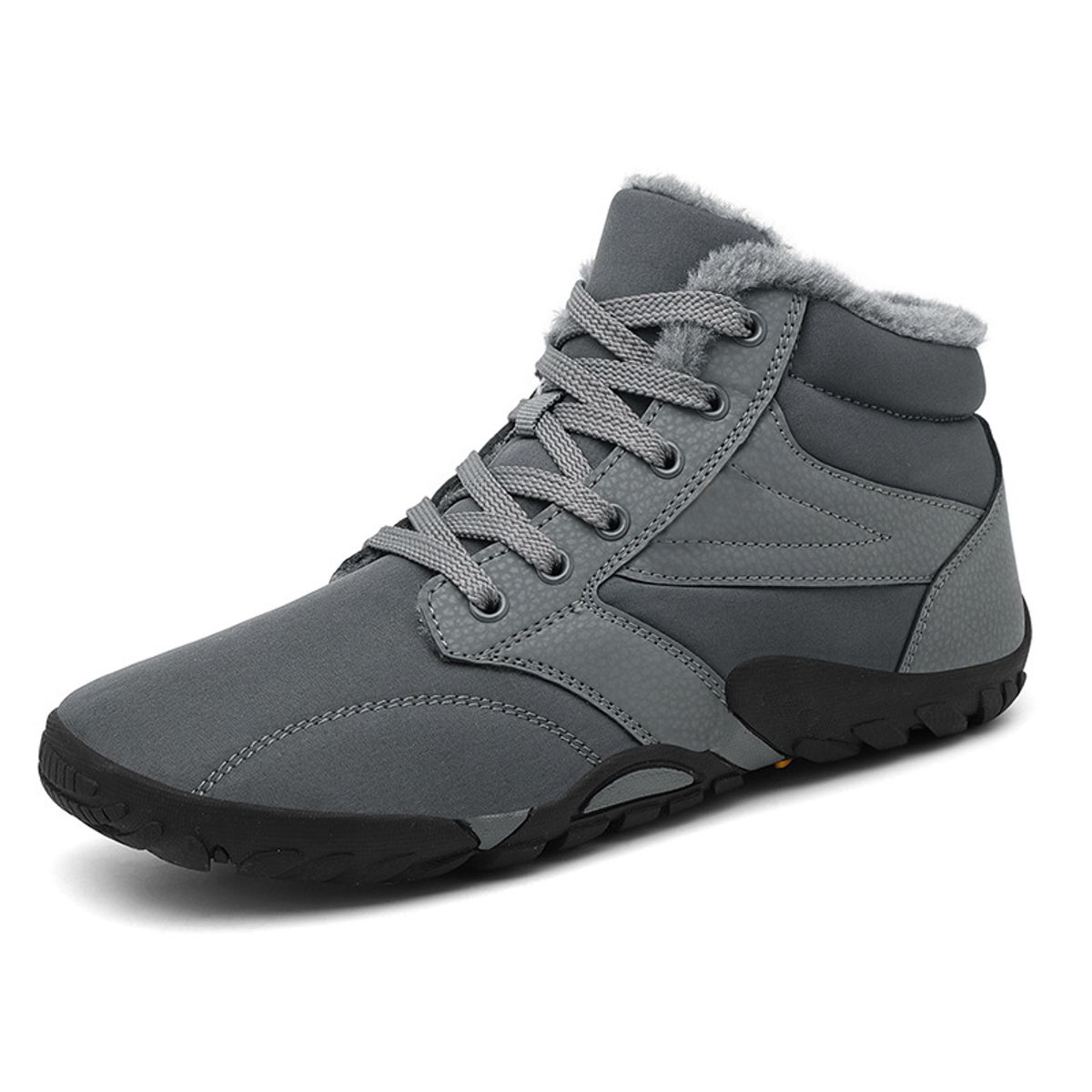 TIOZONEY - Botas de nieve cortas de felpa para Hombre - Gris