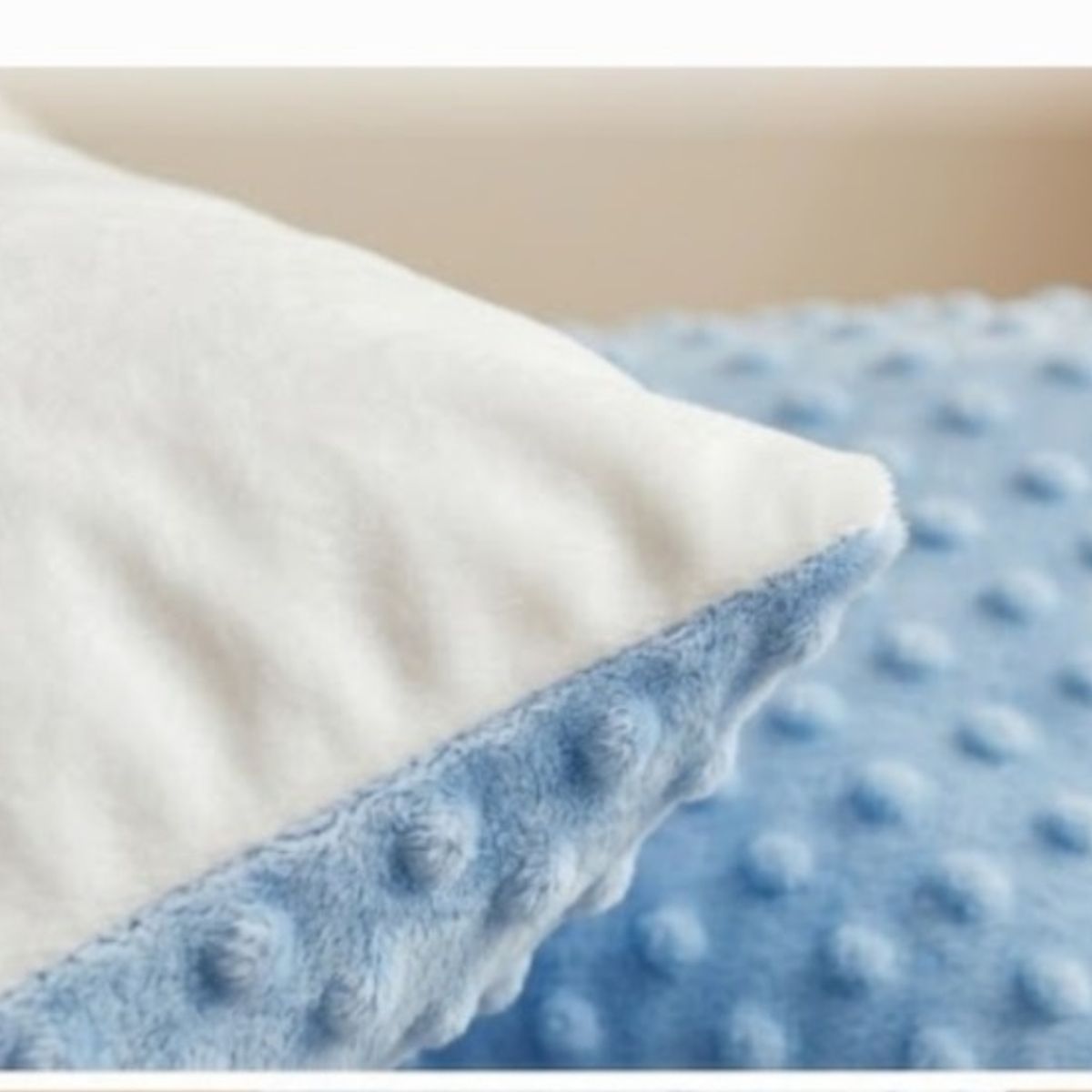 GENERICO - almohada para niños pequeños de doble cara celeste con blanco