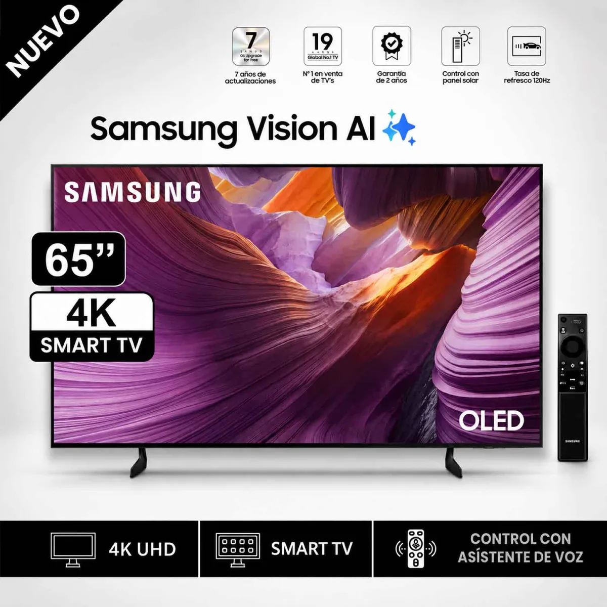 SAMSUNG - Televisor Samsung 65 OLED 4K UHD Vision Ai Smart TV QN65S85FAPXPA