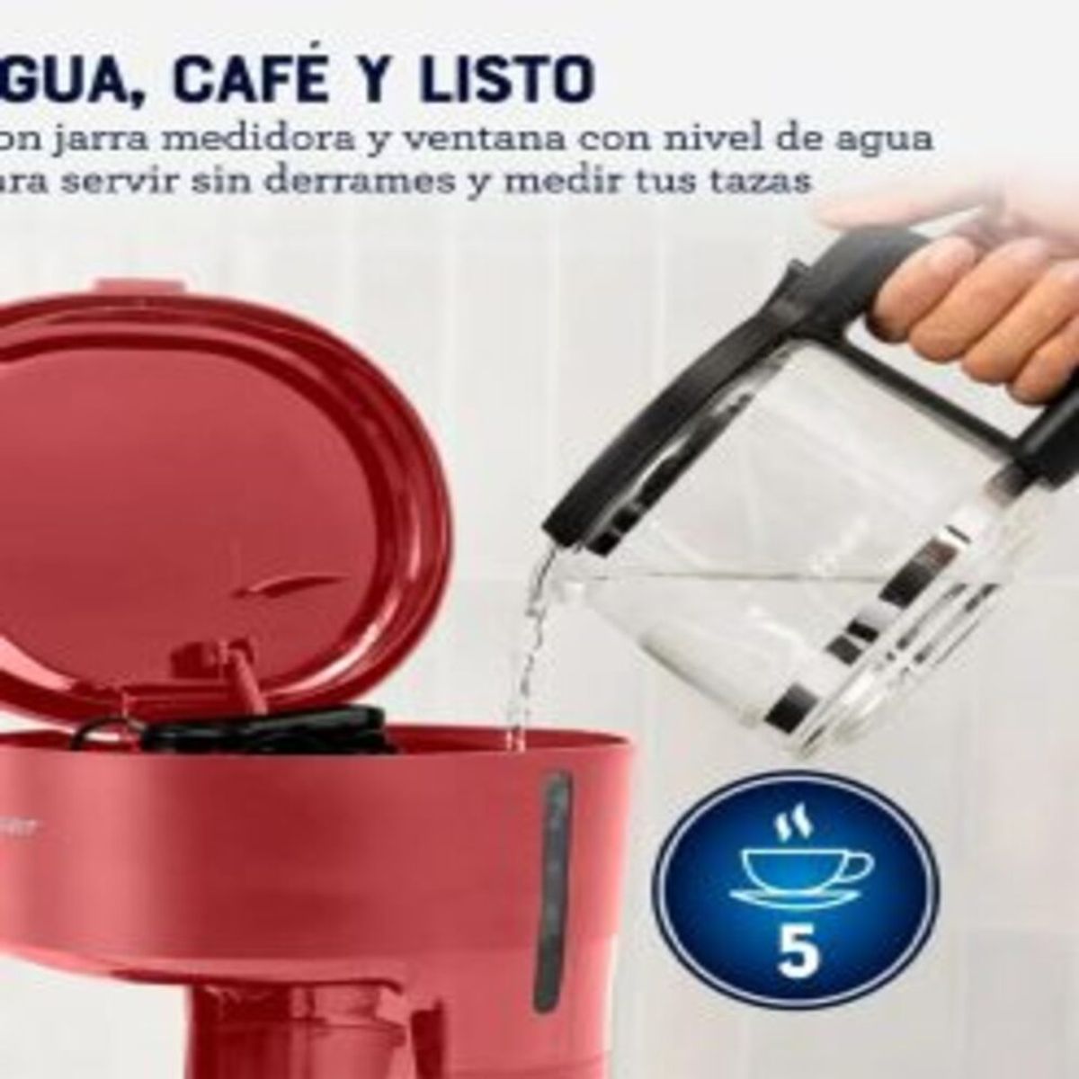 OSTER - Cafetera Eléctrica de Goteo 5 Tazas Roja  BVSTDCS51R
