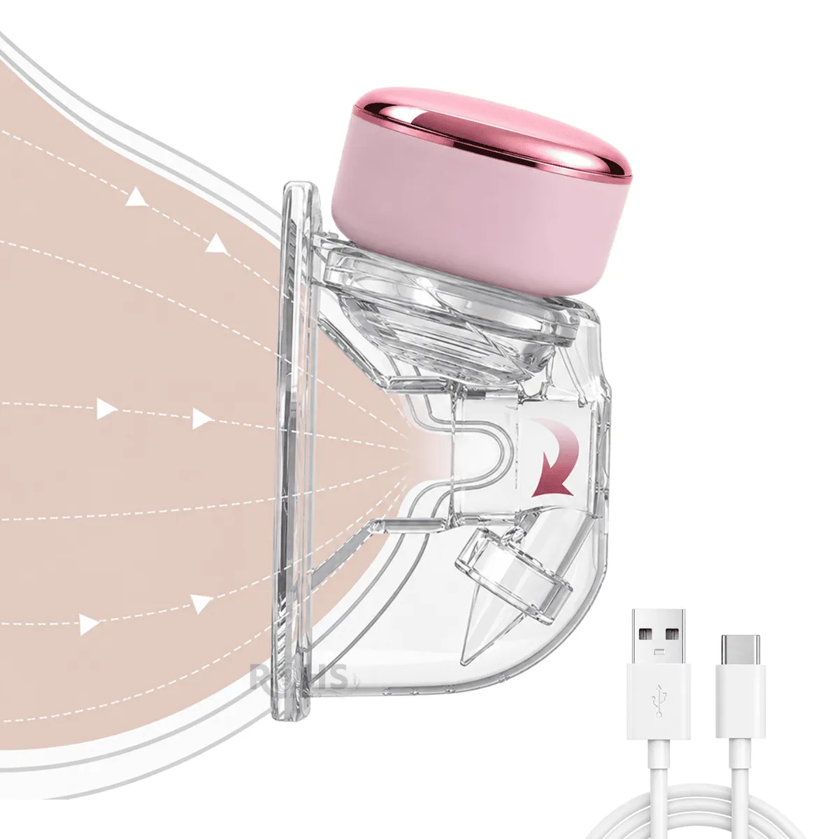 OEM - Extractor De Leche Materna Eléctrico Portátil Recargable USB Antirreflujo 4 Modos Rosa