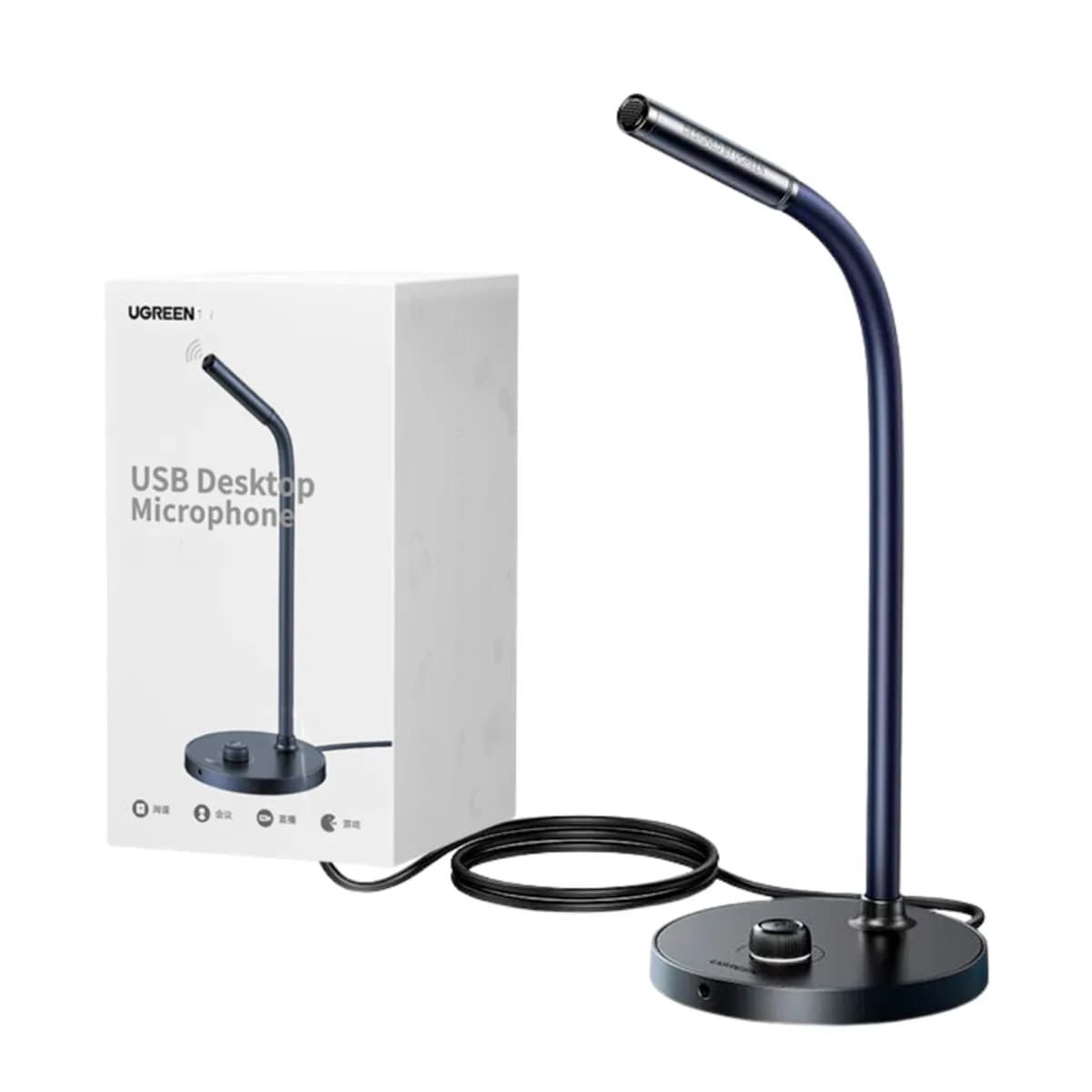 UGREEN - Microfono USB Ugreen CM564 Omnidireccional PC Win Mac Plug and Play Negro