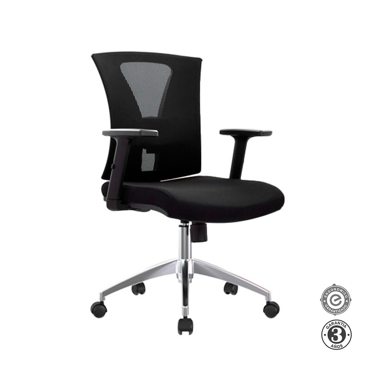 ALTHEA CONFORT - Silla Ergonómica Nix Gerente Brazos 3D Aluminio Negro Althea Confort