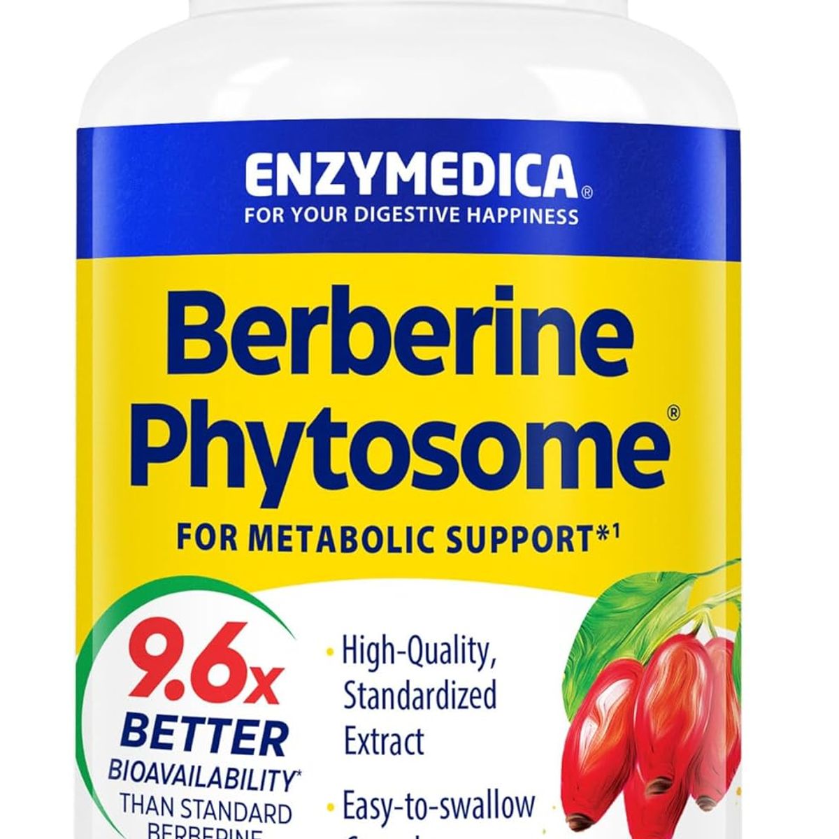 GENERICO - Enzymedica Suplemento de fitosoma de berberina de alta absorción cápsulas de fitosoma de berberina