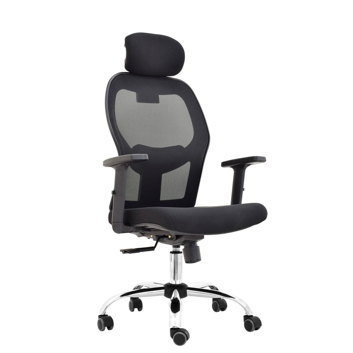 OFIDEAS - Silla Ergonómica Noruega Presidente Cromado Negro Ofideas