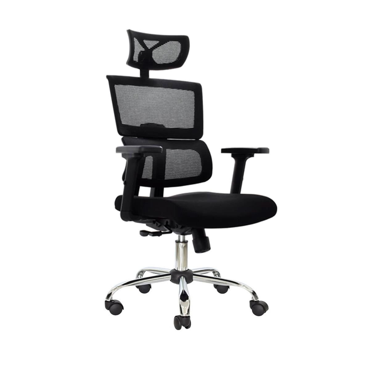 OFIDEAS - Silla Ergonómica Flip Presidente 1D Cromado Negro Ofideas