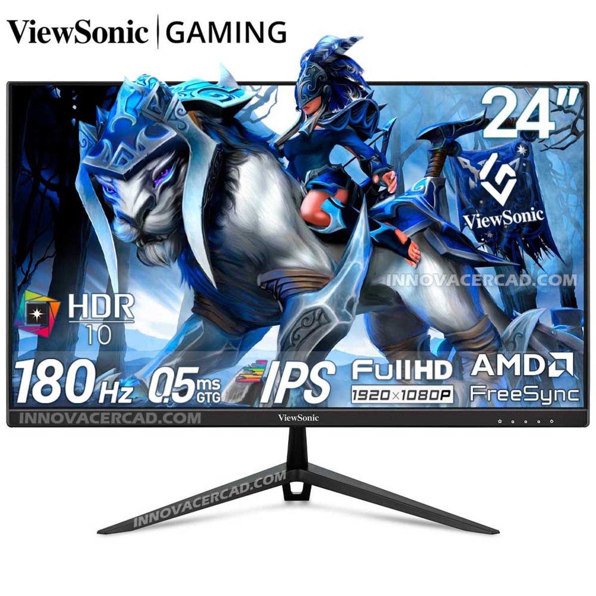 VIEWSONIC - Monitor ViewSonic Gaming 24 VX2428A, Full HD, IPS, 180HZ, 0.5Ms, HDR10, FreeSync