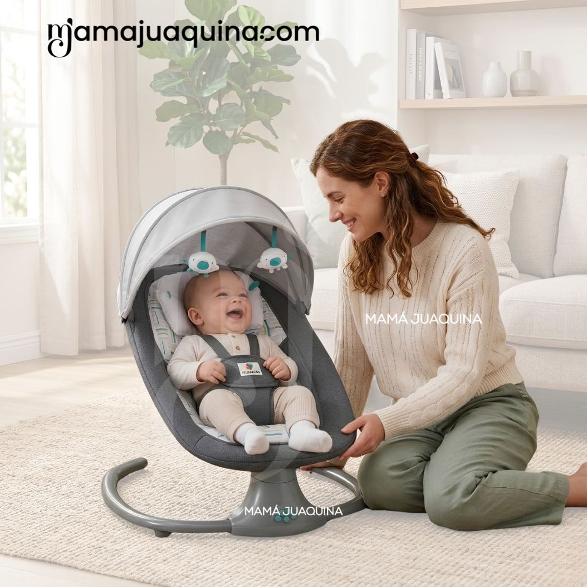 Baby - Mecedora Multifuncional para Bebés «LEXIE» Edición Exclusiva Dark Gray