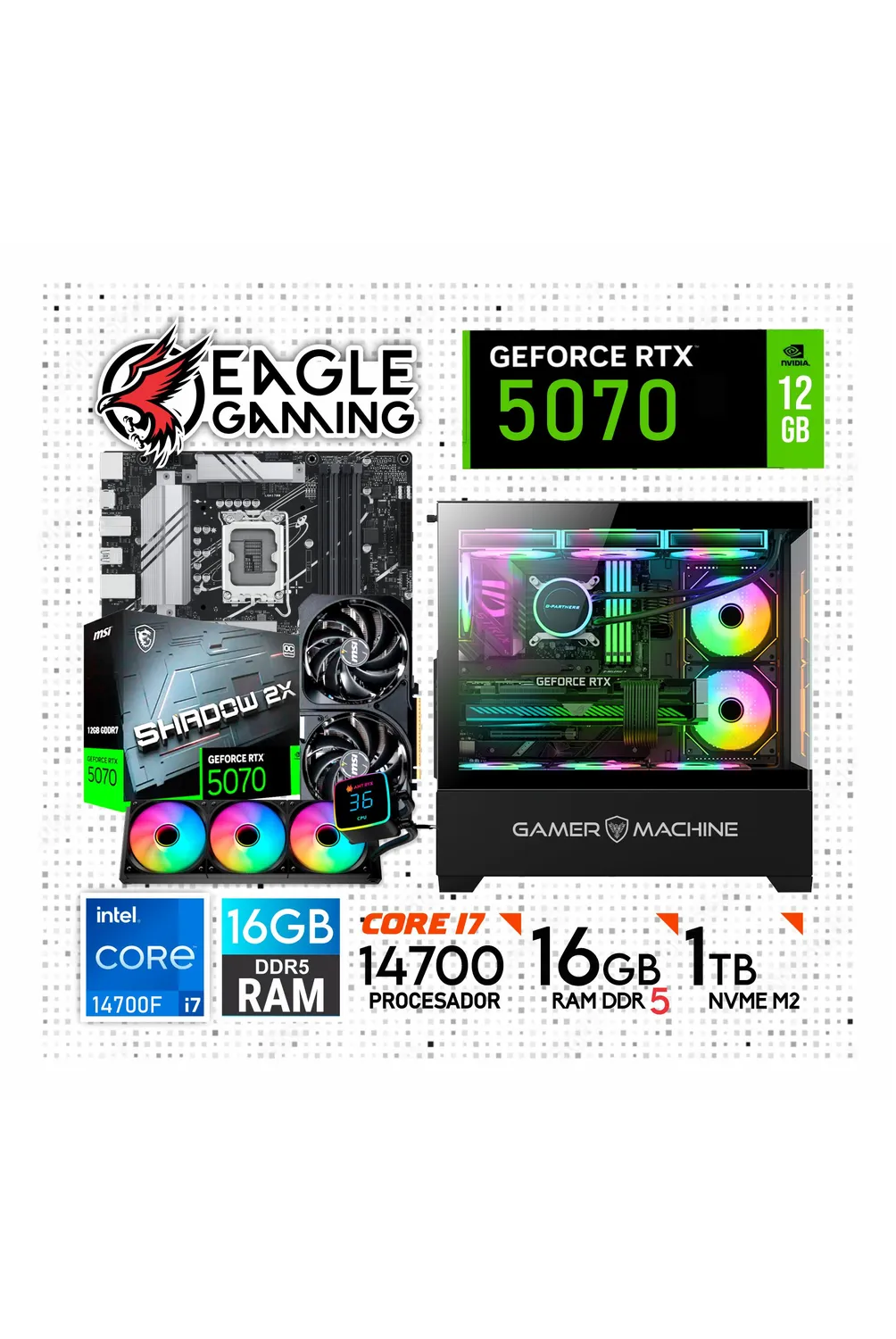 ゲーミングPCフルセット i7 7700k RX570 SSD500GB+1TB Computadora PC Gamer Core i7 14700 RTX 5070 12GB + RAM 16GB DDR5 +