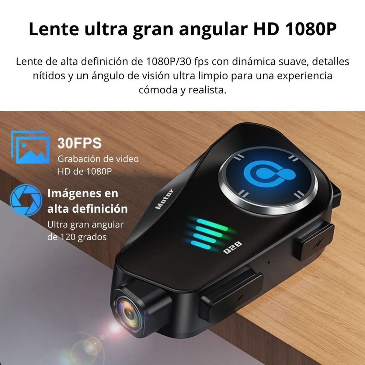 Audifonos Bluetooth para Casco con Cámara HD 1080P IPX6 32GB WiFi Moto, marca SEISA - Foto 2