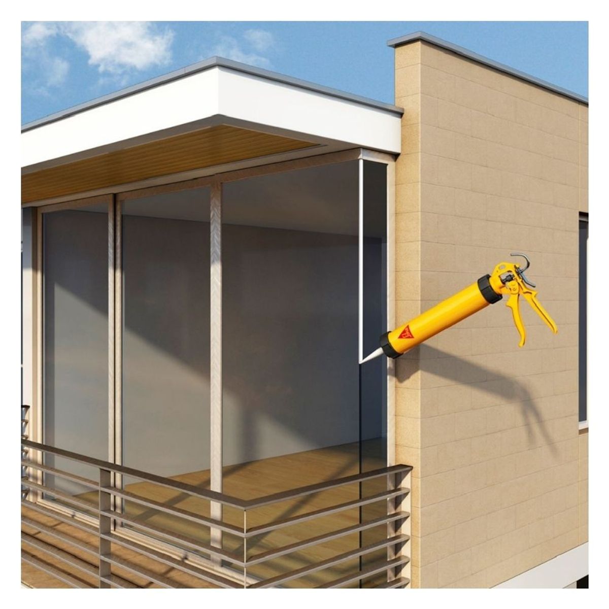 SIKA - 4x3 Silicona Acética para Vidrios Sikasil IA Transparente 280 ml
