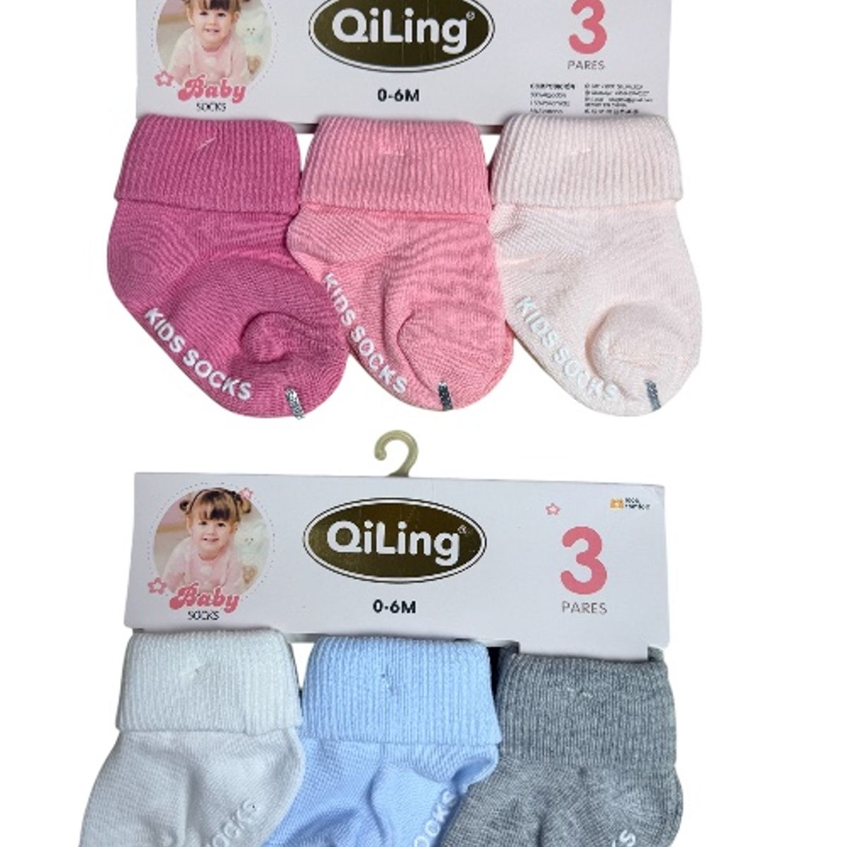 GENERICO - Pack x6 medias antideslizantes cortas para bebés y niñas