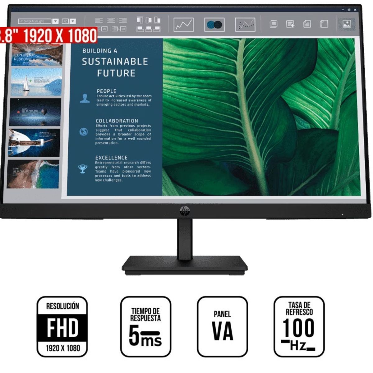 HP - Monitor HP Serie 3 Pro 324pv, 24" WLED IPS, 100Hz, 5ms