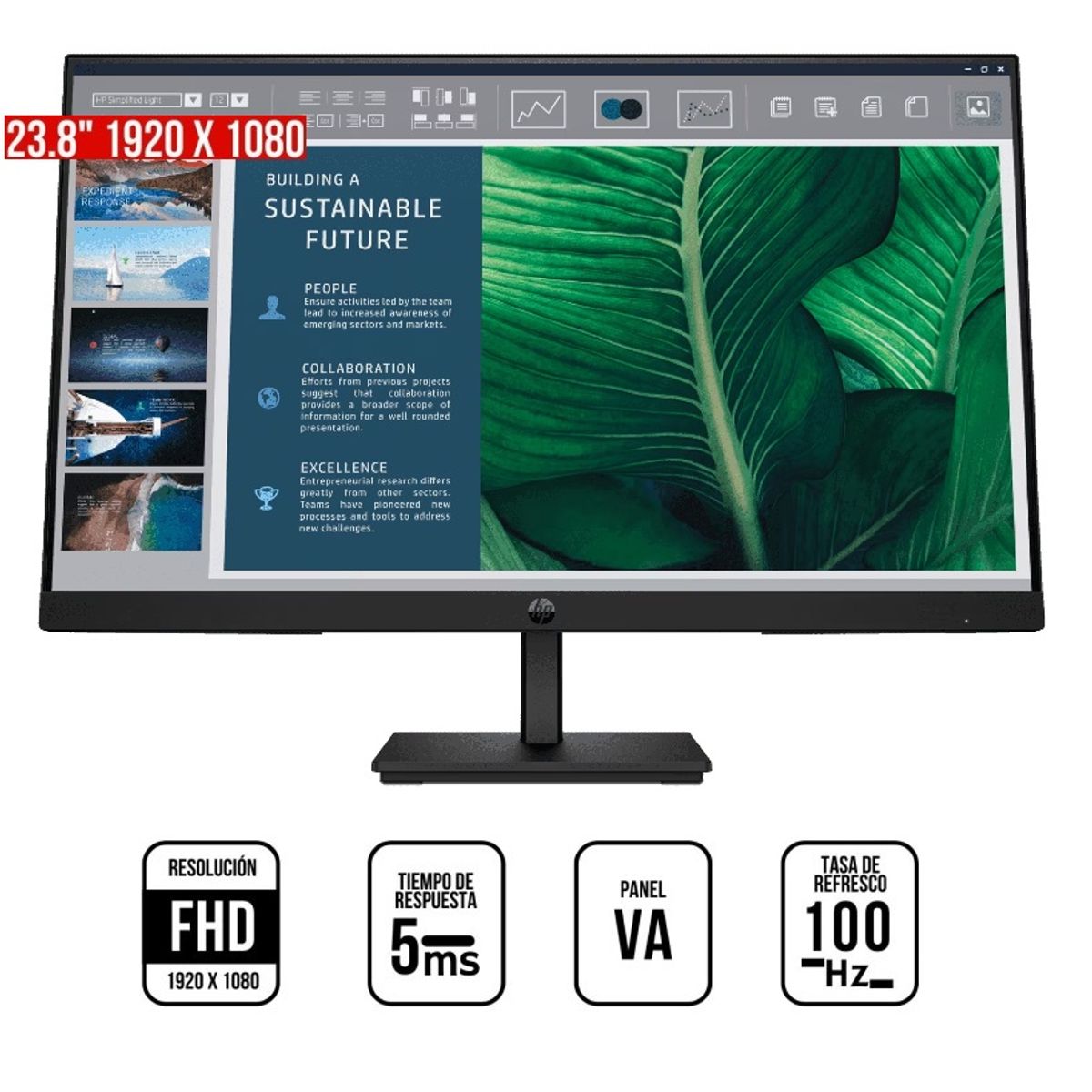 HP - Monitor HP Serie 3 Pro 324pv, 24" WLED IPS, 100Hz, 5ms