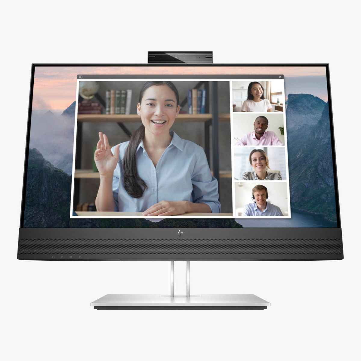 HP - Monitor HP E24mv G4, 24 FHD IPS, 60Hz, 5ms, Pivote, Cámara Web, Parlante
