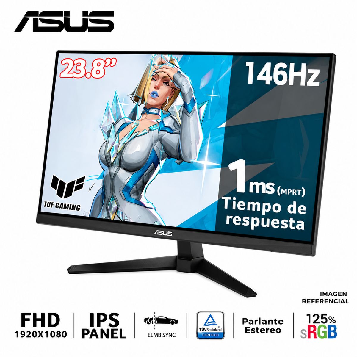ASUS - Monitor Asus TUF Gaming VG249QE5A, 24 FHD IPS, 146Hz, 1ms, Parlante
