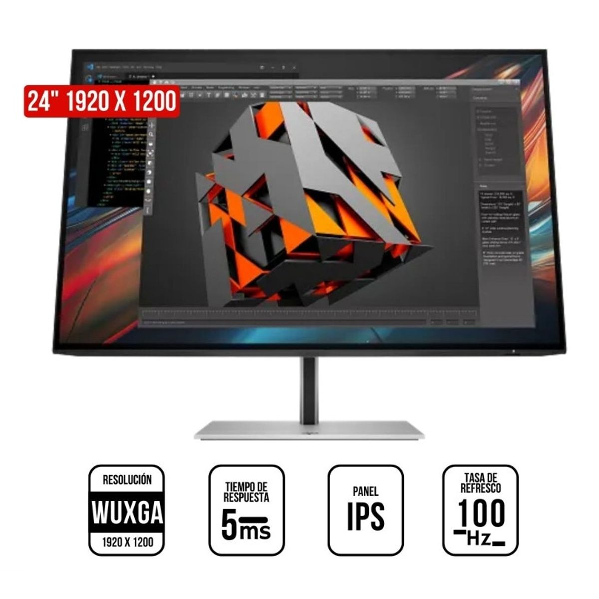 HP - Monitor HP Serie 7 Pro 724pu, 24" WUXGA FHD, 100Hz, 5ms, Pivote