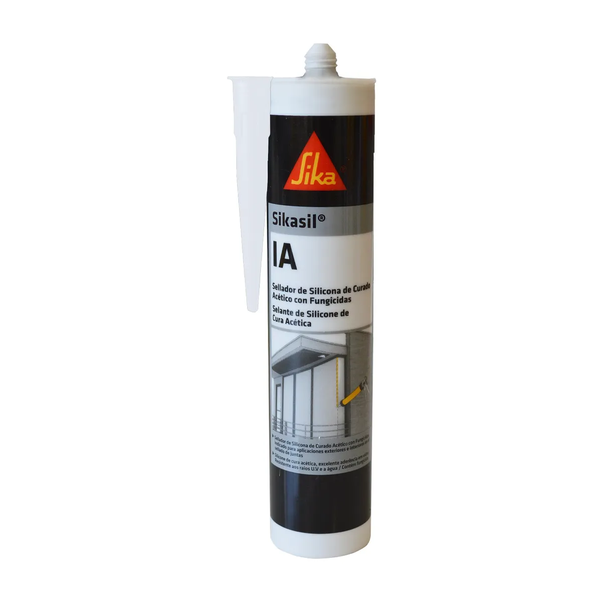 SIKA - 4x3 Silicona Acética para Vidrios Sikasil IA Blanco 280 ml