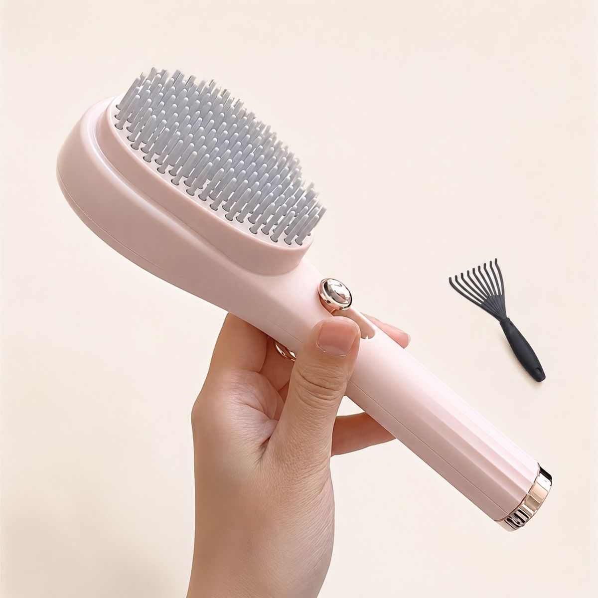 GENERICO - CEPILLO CREMA EXTRACTOR DE CABELLO MASAJEADOR CON AUTOLIMPIEZA DE CABELLO - INCLUYE MINIPEINE