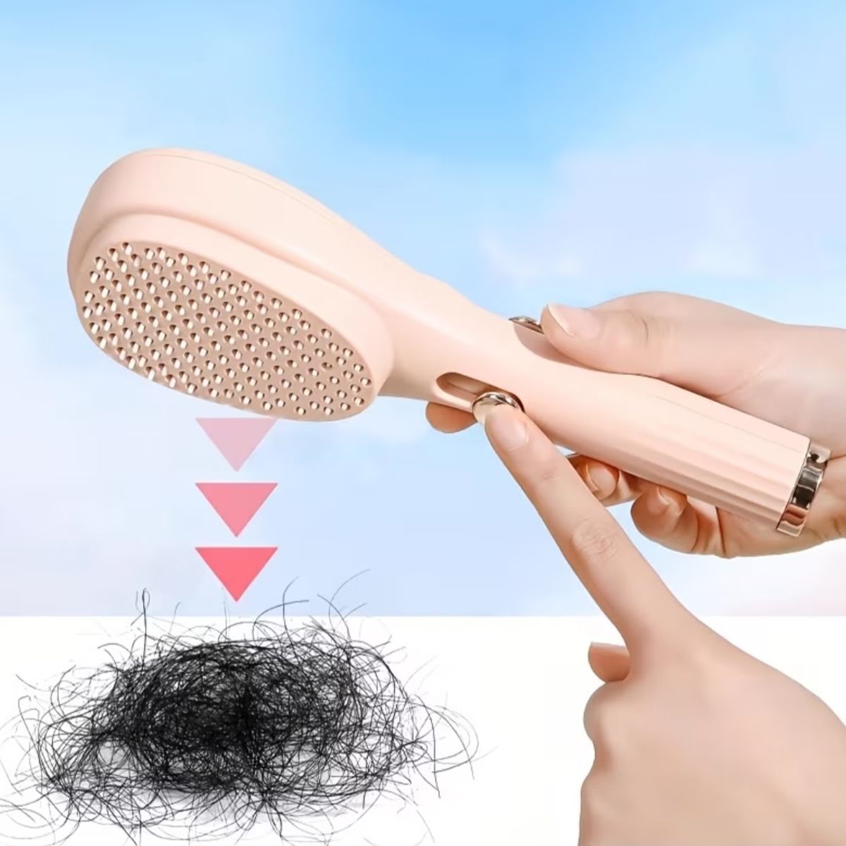 GENERICO - CEPILLO CREMA EXTRACTOR DE CABELLO MASAJEADOR CON AUTOLIMPIEZA DE CABELLO - INCLUYE MINIPEINE
