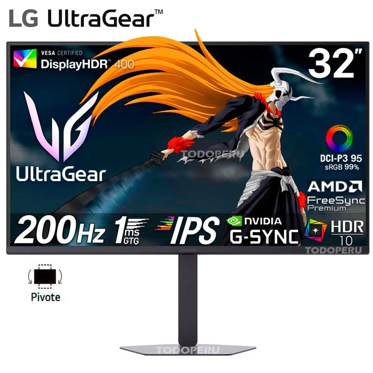 LG - Monitor LG Gaming UltraGear 32G620B G6 de 32 2K QHD, IPS, 1ms, 200Hz, HDR400