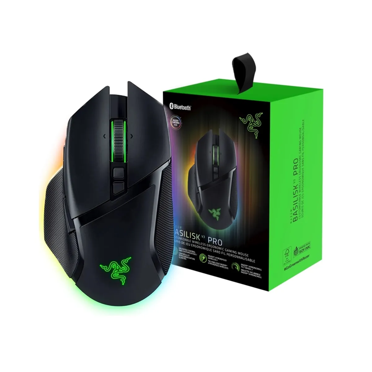 RAZER - Mouse Razer Basilisk V3 Pro Gaming RGB Bluetooth Negro  RZ01-04620100-R3U1