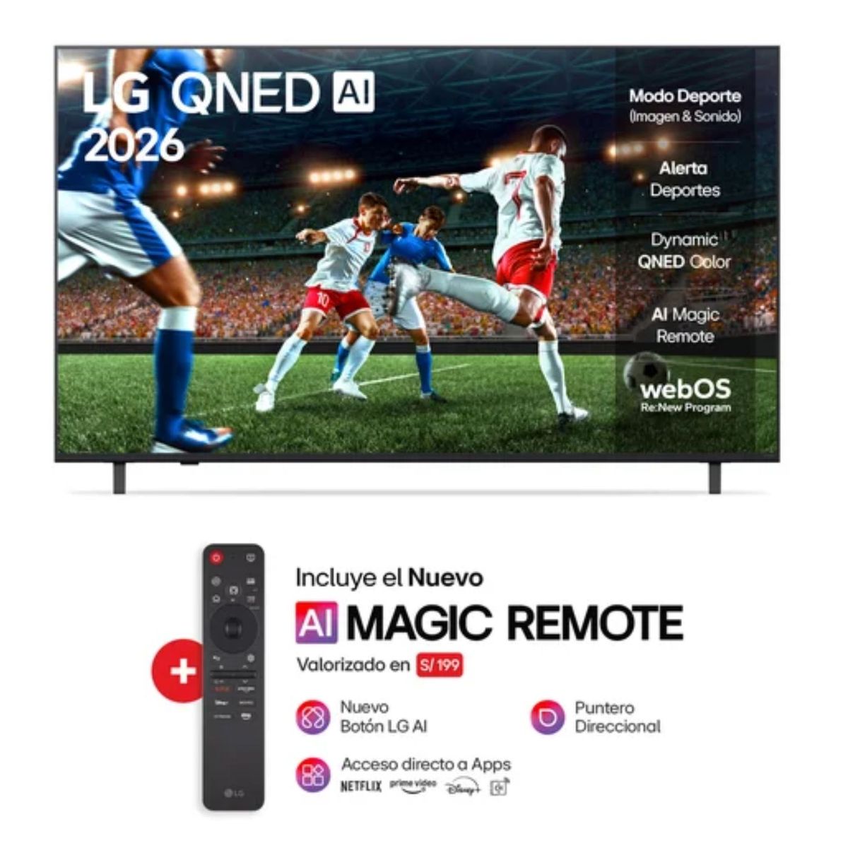 LG - Televisor Smart TV 50'' QNED UHD 4K ThinQ AI 50QNED73ASA 2026