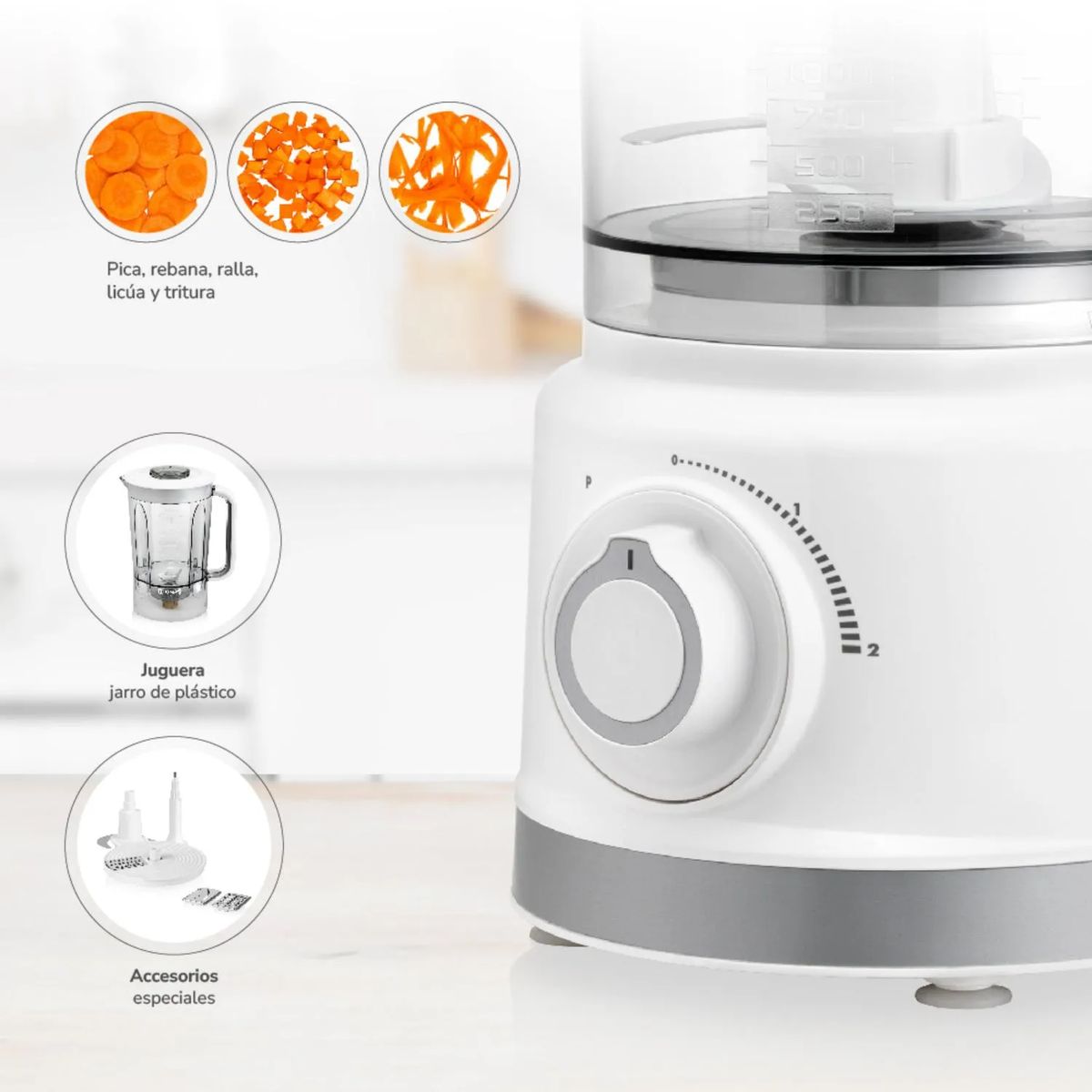 Thomas - Procesador de alimentos thomas 900W 1.5LT Y 1.5LT 2VEL