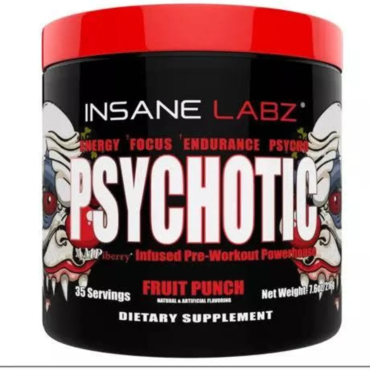 INSANE LABZ - Psychotic Pre Entreno Insane Labz 210g - 30 Servicios - Energía Extrema y Máximo Enfoque