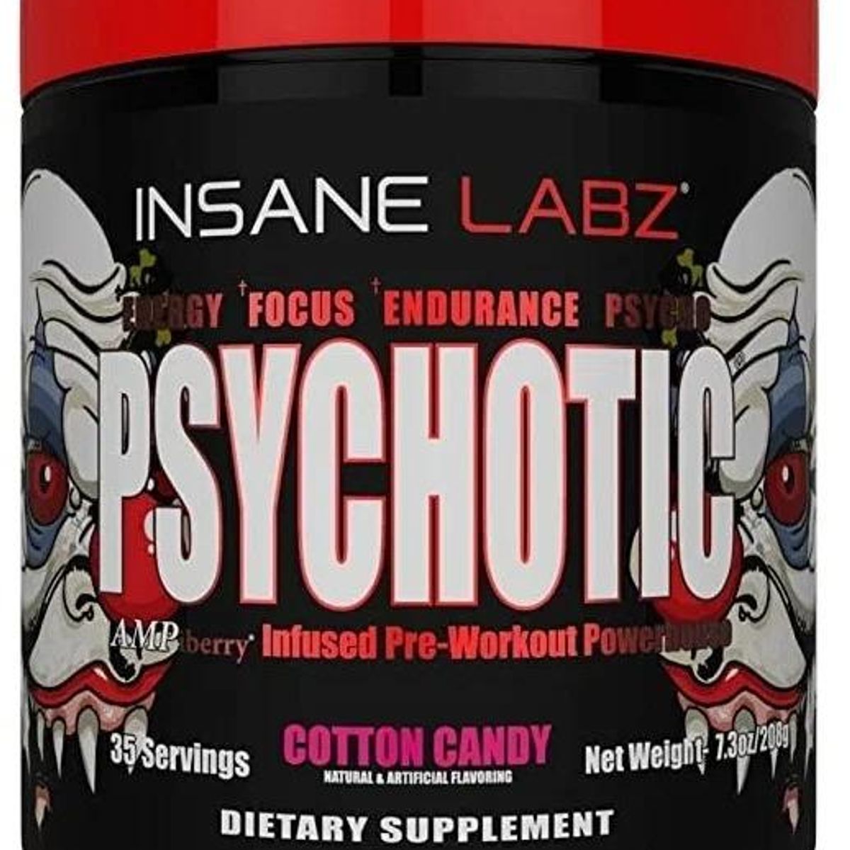INSANE LABZ - Psychotic Pre Entreno Insane Labz 210g - 30 Servicios - Energía Extrema y Máximo Enfoque