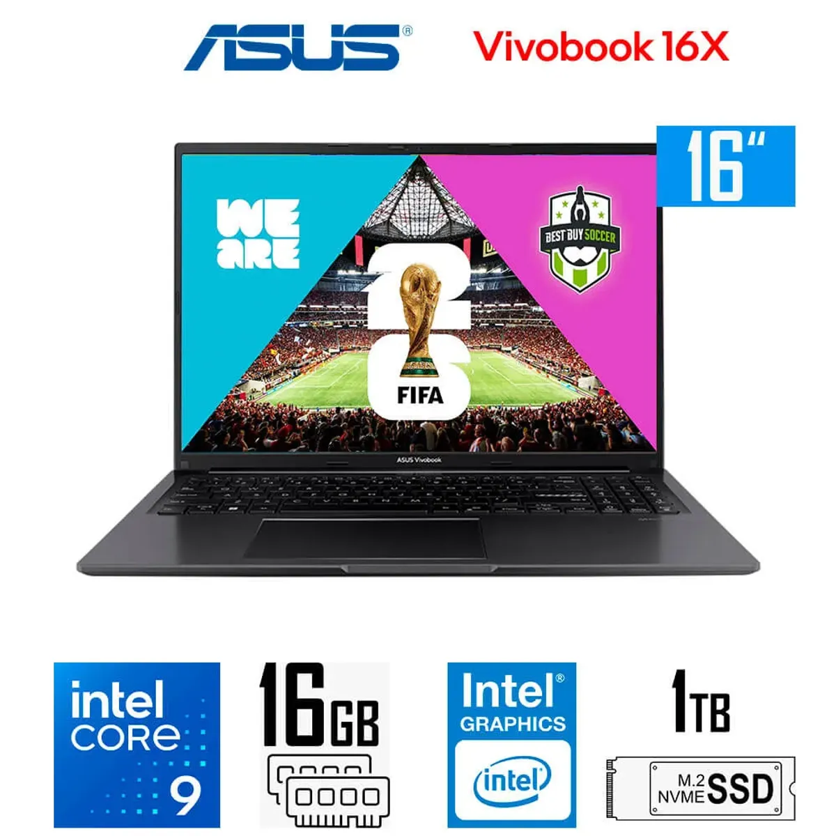ASUS - Laptop Asus Vivobook 16X intel core 9-270h Intel UHD Graphics 16gb Ram 1tb ssd 16 Wuxga.