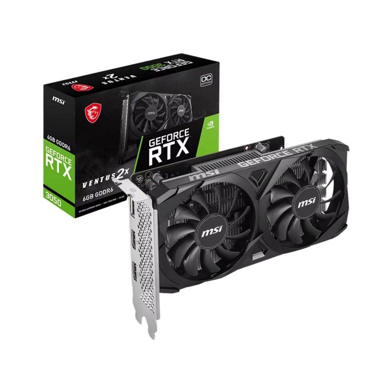 Msi - Tarjeta De Video Msi Geforce Rtx 3050 Ventus 2X, 6Gb Gddr6, Pcie 4.0 - Rendimiento Excepci