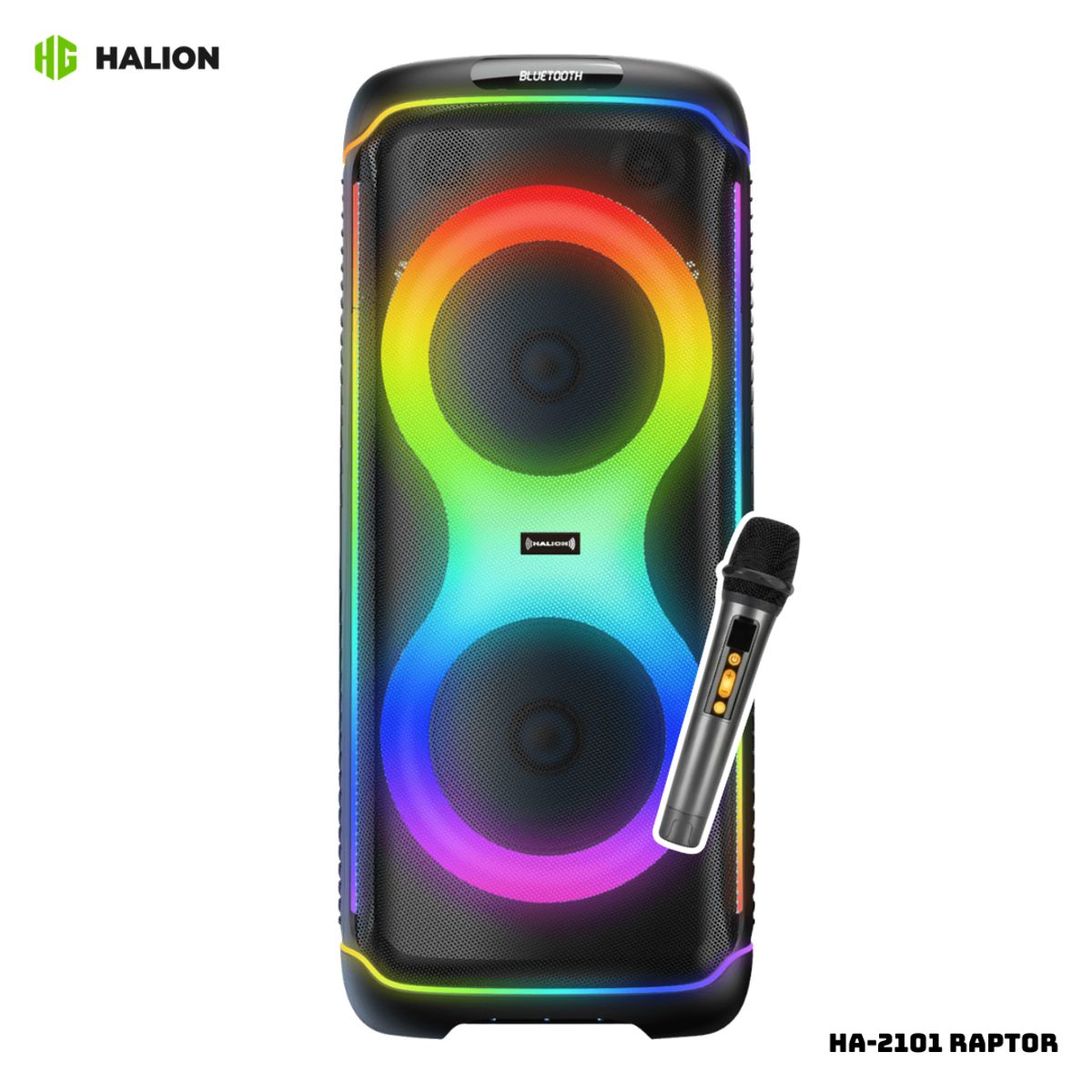 HALION - PARLANTE HALION CON BATERIA 120W RMS 1 MICROFONO - HA-2101 RAPTOR