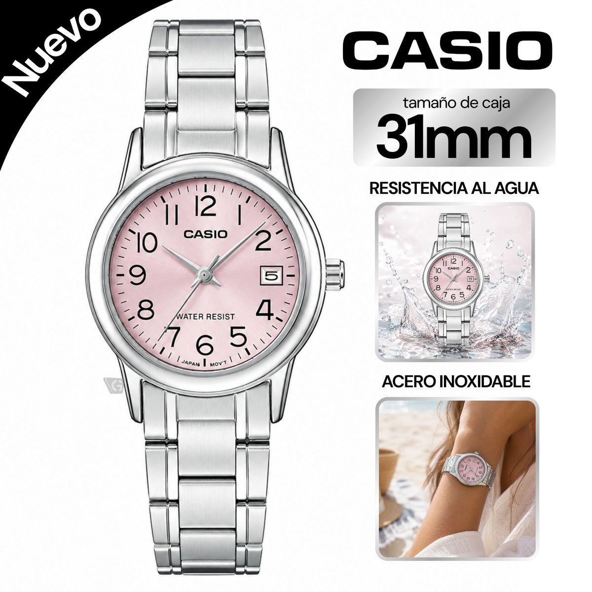 CASIO - Reloj Casio Para Mujer LTP-V002D-4B