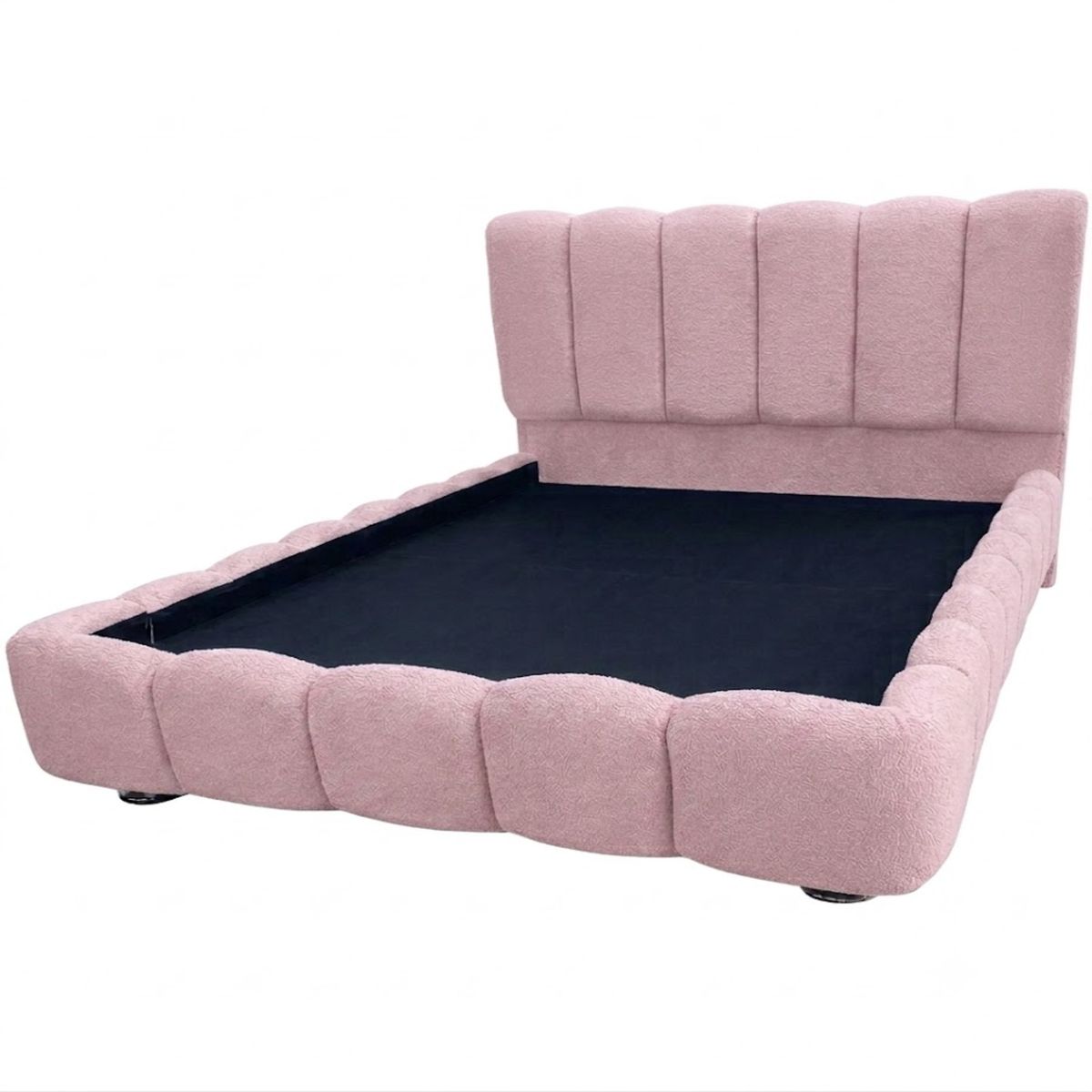 GENERICO - Cama Nube Olimpo 1.5 Plazas Roble y Tela Velvet - No Incluye Colchón